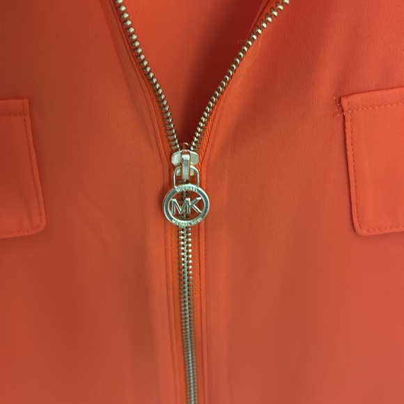 Michael Kors Orange Long Sleeve Collar Blouse - Picture 2 of 7
